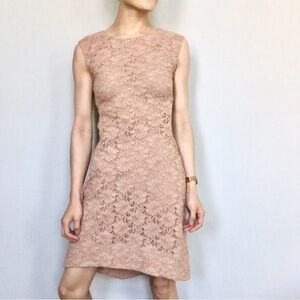 Elegant One Shoulder Lace Dress in Pink